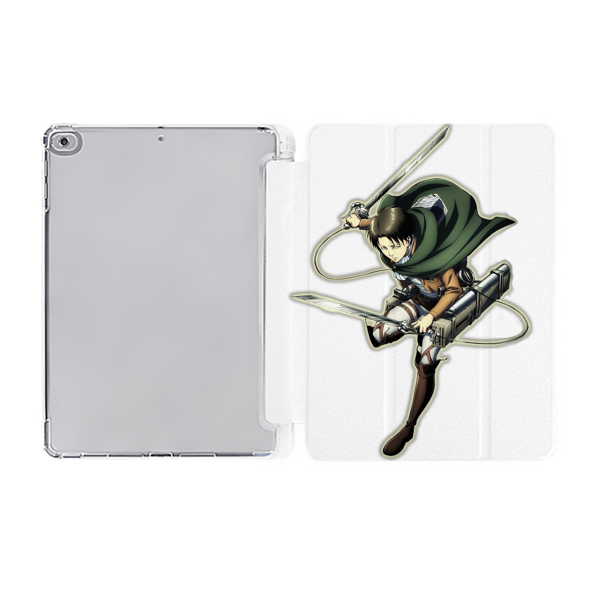 （画像用） 進撃の巨人 リヴァイ·アッカーマン Attack on Titan Levi Ackerman IPad ケース ペン収納付き 三つ折りスタンド PUレザー×シリコン 対応機種9.5/10.5/10.9インチ